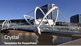  Presentation with melbourne - Colorful PPT theme enhanced with pedestrian bridge - modern footbridge over the yarra backdrop and a dark gray colored foreground