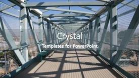  Presentation with train bridge - Amazing slide deck having pedestrian-bridge-a-covered-overhead backdrop and a gray colored foreground
