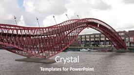  Presentation with pedestrian bridge - Presentation design enhanced with pedestrian bridge in amsterdam innercity background and a gray colored foreground