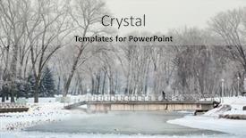  Presentation with pedestrian bridge - Beautiful theme featuring pedestrian-bridge-over-the-svisloch backdrop and a light gray colored foreground