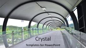  Presentation with bridges - Colorful PPT theme enhanced with pedestrian bridges perspective view backdrop and a light gray colored foreground