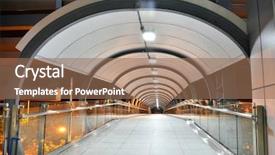  Presentation with pedestrian bridge - Audience pleasing theme consisting of pedestrian bridges perspective view backdrop and a coral colored foreground