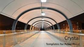  Presentation with pedestrian bridge - Audience pleasing presentation theme consisting of pedestrian bridges perspective view backdrop and a coral colored foreground