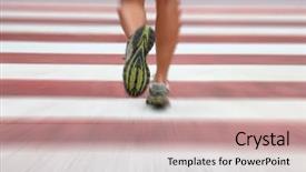  Presentation with zoom - Cool new presentation with pedestrian crossing - city running closeup of woman backdrop and a soft green colored foreground