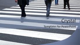  Presentation with pedestrian - Colorful slide deck enhanced with pedestrian crossing in the modern backdrop and a seafoam green colored foreground