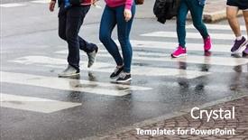  Presentation with pedestrian crossing - Theme having pedestrian crossing in the modern background and a gray colored foreground