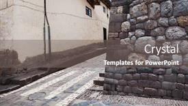  Presentation with pedestrian - PPT theme consisting of pedestrian-crossing-in-the-old background and a gray colored foreground