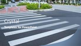  Presentation with pedestrian crossing - Presentation theme featuring pedestrian-crossing-white-stripes background and a seafoam green colored foreground