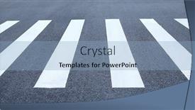  Presentation with pedestrian crossing - Presentation design consisting of pedestrian-crossing-white-stripes background and a light blue colored foreground