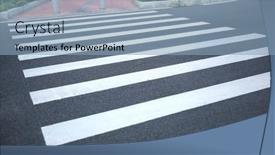  Presentation with pedestrian crossing - Slides having pedestrian-crossing-white-stripes background and a light blue colored foreground