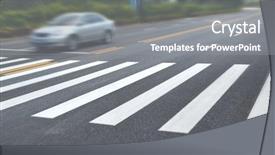  Presentation with pedestrian - Presentation theme with pedestrian crossing background and a gray colored foreground