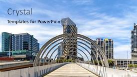  Presentation with australia melbourne - Slide deck with pedestrian-footbridge-across-the-yarra background and a light blue colored foreground