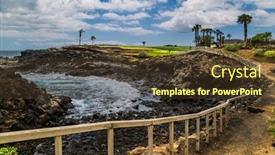  Presentation with pedestrian - Presentation featuring pedestrian-road-by-the-sea background and a tawny brown colored foreground