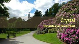  Presentation with pedestrian - PPT layouts consisting of pedestrian road through the forest in the summer background and a tawny brown colored foreground