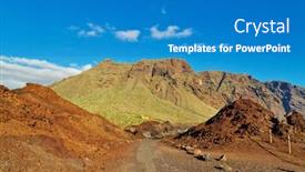  Presentation with pedestrian - Audience pleasing PPT layouts consisting of pedestrian road with view on mountains near punto teno lighthouse in north-west coast of tenerife canarian islands backdrop and a teal colored foreground