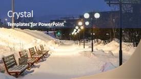  Presentation with pedestrian - Slide deck featuring pedestrian-street-in-murmansk-russia background and a ocean colored foreground