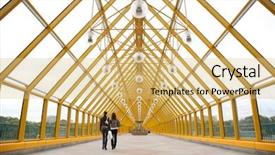  Presentation with crossing bridge - Presentation with pedestrians on pedestrian bridge background and a  colored foreground