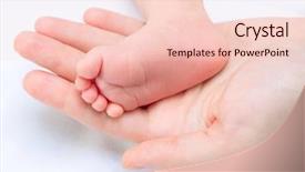  Presentation with black white love - Slide deck with pediateric heart - baby feet in mother hands background and a lemonade colored foreground