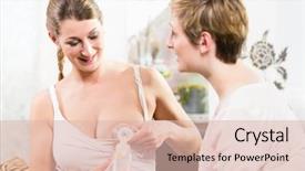  Presentation with milk - Beautiful slide deck featuring postnatal woman pumping breast backdrop and a lemonade colored foreground