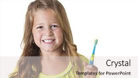 Presentation with teeth - Amazing presentation design having pediatric dental - cute little girl brushing her backdrop and a lemonade colored foreground