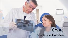  Presentation with dental surgery - Amazing PPT layouts having pediatric dentist explaining to young backdrop and a light blue colored foreground