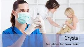  Presentation with syringe - Amazing slides having background is nurse and child backdrop and a light blue colored foreground