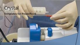  Presentation with fluid - PPT theme enhanced with pediatric intensive care - syringe pump to automatic fluid background and a coral colored foreground