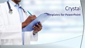  Presentation with doctor african - Colorful slides enhanced with pediatric nursing - african-american black doctor man backdrop and a sky blue colored foreground