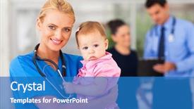  Presentation with nurse baby - Audience pleasing PPT theme consisting of pediatric nursing - beautiful female nurse holding baby backdrop and a teal colored foreground