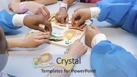  Presentation with children playing - Colorful theme enhanced with pediatric nursing - children and nurses playing backdrop and a light blue colored foreground