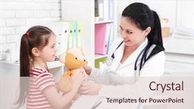  Presentation with doctor office - Cool new slide set with pediatric nursing - doctor and child backdrop and a lemonade colored foreground