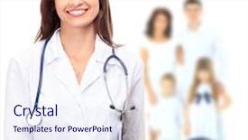  Presentation with doctor family - Presentation enhanced with pediatric nursing - doctor and family background and a sky blue colored foreground