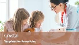  Presentation with vaccination - Presentation featuring pediatric nursing - doctor making a vaccination background and a coral colored foreground