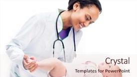  Presentation with baby doctor - Colorful slide set enhanced with pediatric nursing - doctor with stethoscope and small backdrop and a lemonade colored foreground