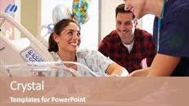  Presentation with baby nurse - Audience pleasing PPT layouts consisting of pediatric nursing - family and nurse with new backdrop and a coral colored foreground