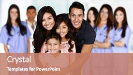  Presentation with waiting - PPT layouts with pediatric nursing - family who are background and a coral colored foreground