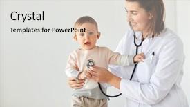  Presentation with baby medical - Beautiful presentation theme featuring pediatric nursing - medicine healthcare pediatry and people backdrop and a light gray colored foreground