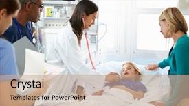  Presentation with intensive care unit - Audience pleasing presentation consisting of pediatric nursing - mother and daughter with staff backdrop and a coral colored foreground