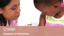  Presentation with give - Colorful theme enhanced with pediatric nursing - nurse about to give small backdrop and a coral colored foreground