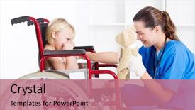  Presentation with sad girl - Audience pleasing presentation theme consisting of pediatric nursing - nurse cheer up sad little backdrop and a coral colored foreground