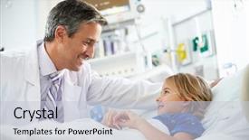  Presentation with intensive care - Amazing presentation theme having pediatric nursing - young girl talking to male backdrop and a light gray colored foreground