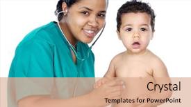  Presentation with pediatrician - Cool new presentation with pediatric nursing - young pediatrician with baby backdrop and a coral colored foreground