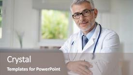  Presentation with doctor office - Slides enhanced with pediatric occupational - portrait of confident doctor background and a gray colored foreground