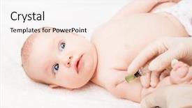  Presentation with baby doctor - Presentation design with pediatric occupational therapy - pediatrician giving a three month background and a sky blue colored foreground