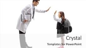  Presentation with lens flare on white - Cool new presentation with pediatric patient - full length profile shot backdrop and a white colored foreground