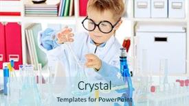  Presentation with cute science - Presentation design enhanced with pediatric pharmacy - cute boy is making science background and a  colored foreground