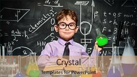  Presentation with educational - PPT layouts consisting of pediatric pharmacy - little boy scientist background and a  colored foreground