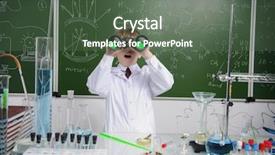  Presentation with chemistry educational - Beautiful PPT theme featuring pediatric pharmacy - schoolboy looks through binoculars backdrop and a  colored foreground
