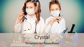  Presentation with children education - Cool new slide set with pediatric pharmacy - two children making science experiments backdrop and a  colored foreground