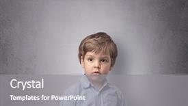  Presentation with empty - Presentation theme having pediatric psychology - adorable little boy portrait background and a gray colored foreground